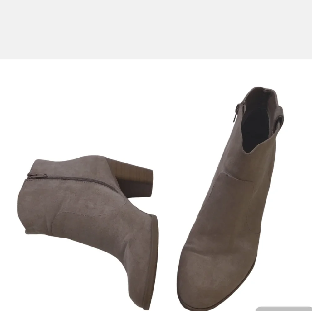 Taupe Faux Suede Booties.